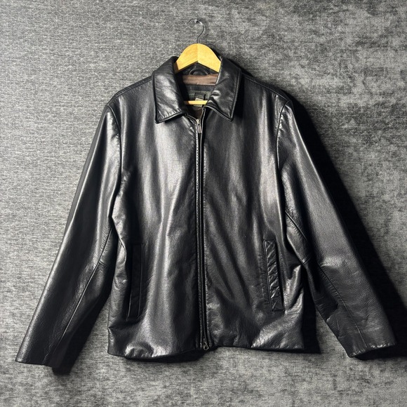 Banana Republic Other - Banana Republic Mens Black Leather Jacket Full Zip Lined Medium Moto Motorcycle